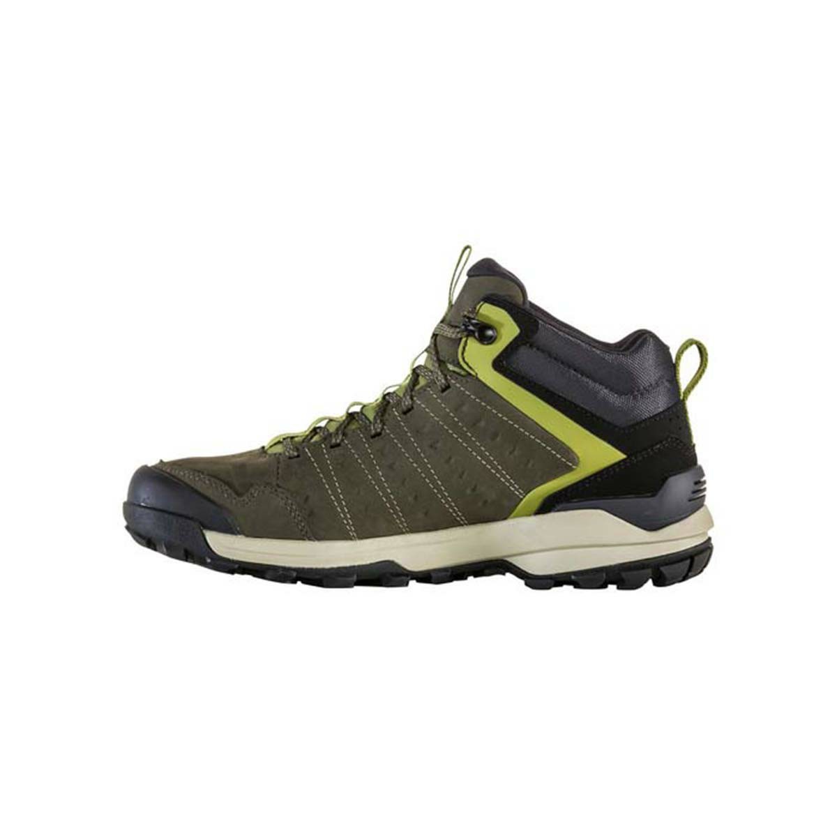 Men's Oboz Sypes Mid Leather Waterproof Hiking Boots Olive | JW1205346