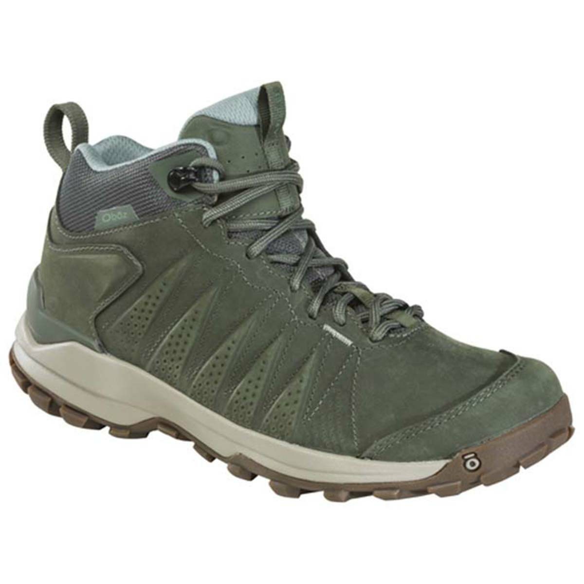 Women\'s Oboz Sypes Mid Leather Waterproof Walking Shoes Olive | HG0729684