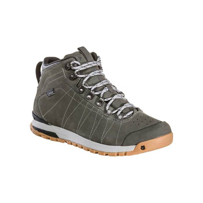 Men's Oboz Bozeman Mid Leather Walking Shoes Grey | AN7152498