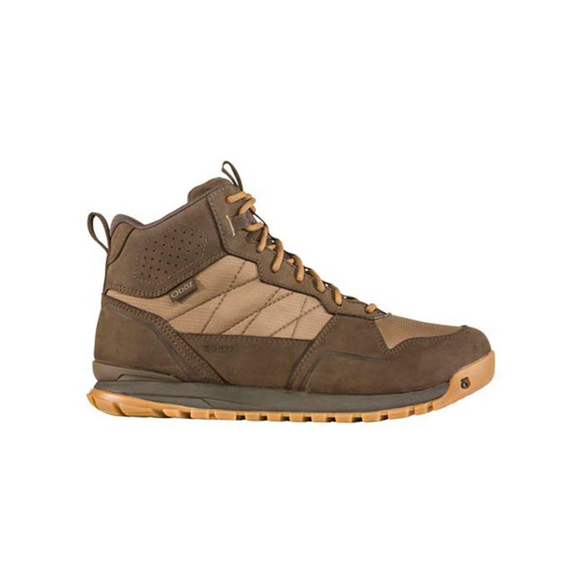 Men's Oboz Bozeman Mid Waterproof Walking Shoes Brown | SU3295706