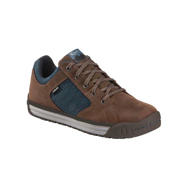 Men's Oboz Mendenhall Low Canvas Walking Shoes Blue | IK9187635