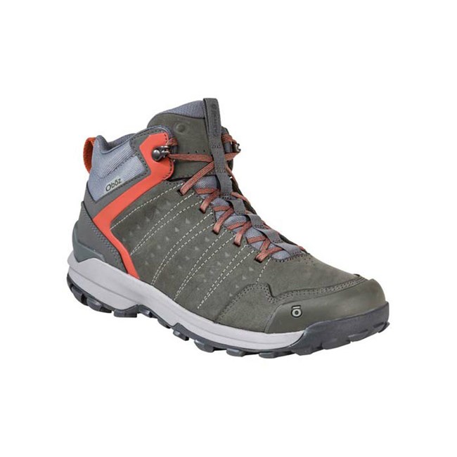 Men's Oboz Sypes Mid Leather Waterproof Hiking Shoes Grey | SO0249176