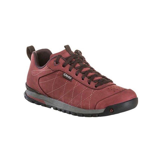 Women's Oboz Bozeman Low Leather Walking Shoes Red | LE1386745