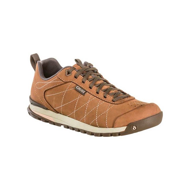 Women's Oboz Bozeman Low Leather Walking Shoes Khaki | TC3802951