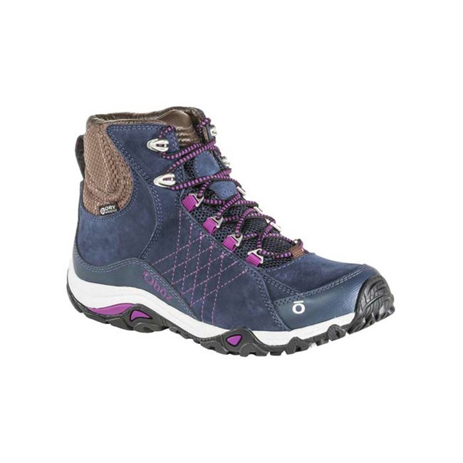 Women's Oboz Sapphire Mid Waterproof Hiking Boots Navy | LH0643257