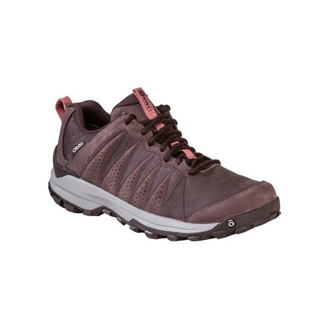 Women's Oboz Sypes Low Leather Waterproof Walking Shoes Purple | PJ7293458