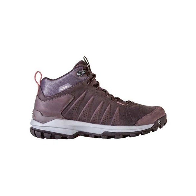 Women's Oboz Sypes Mid Leather Waterproof Hiking Boots Purple | UV4382590